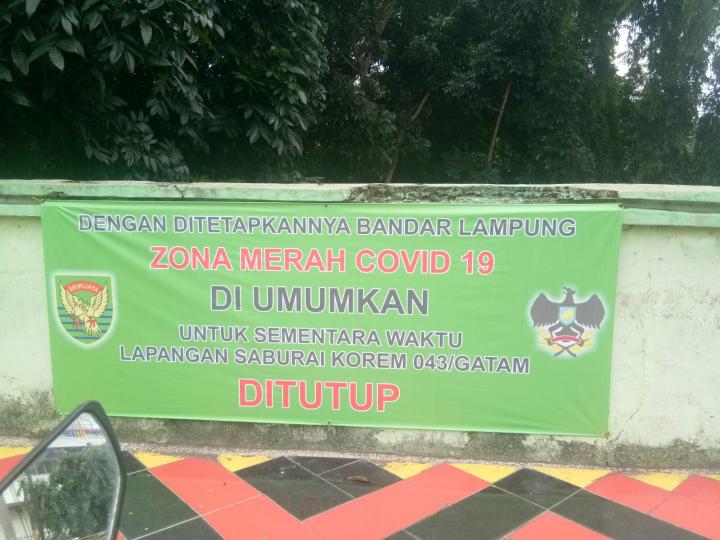 PPKM, Lapangan Saburai Ditutup dari Aktivitas Olahraga